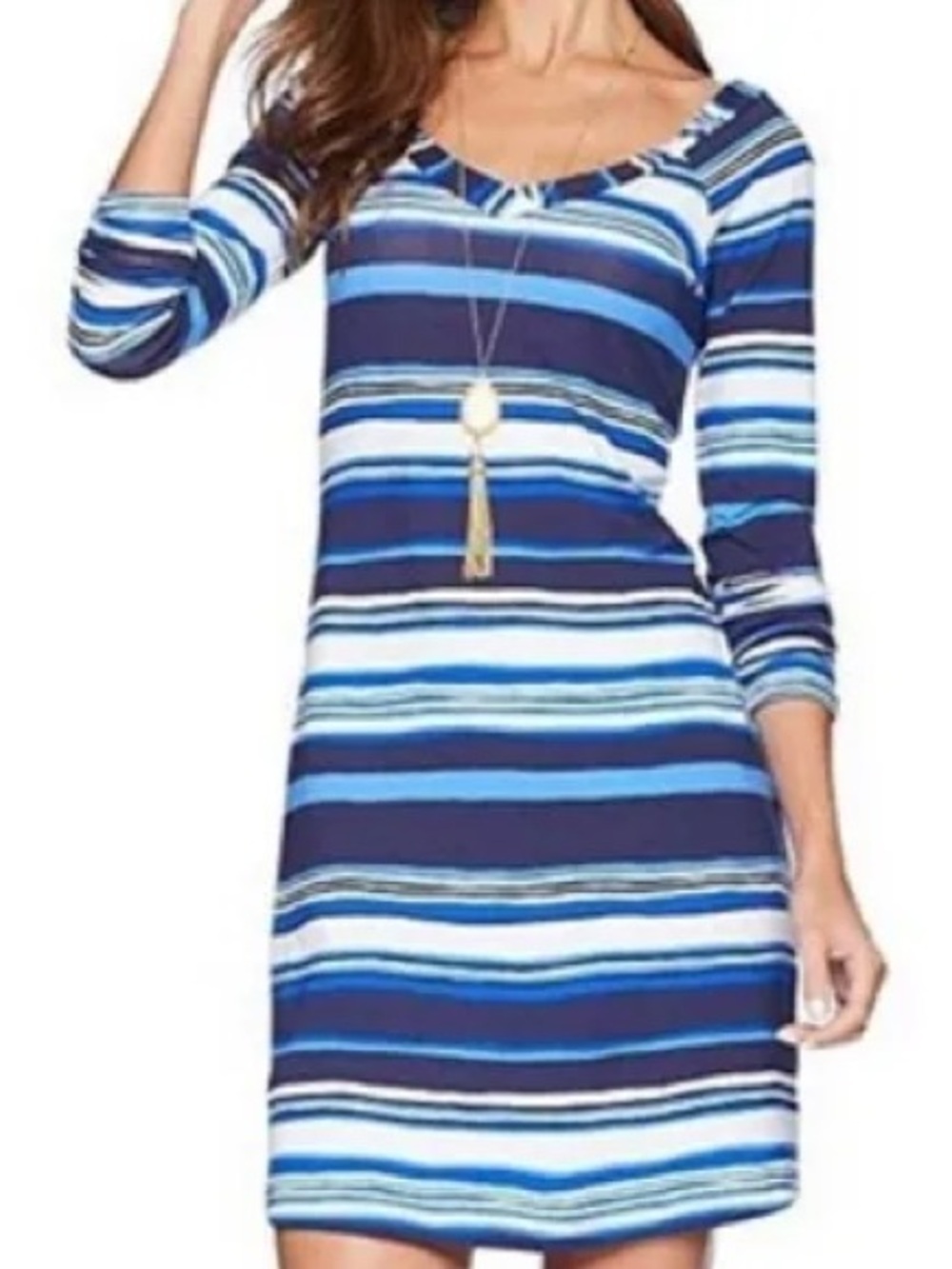 Lilly Pulitzer Suzanna Dress in Bright Navy Jungley Stripe Horizontal Blue Med